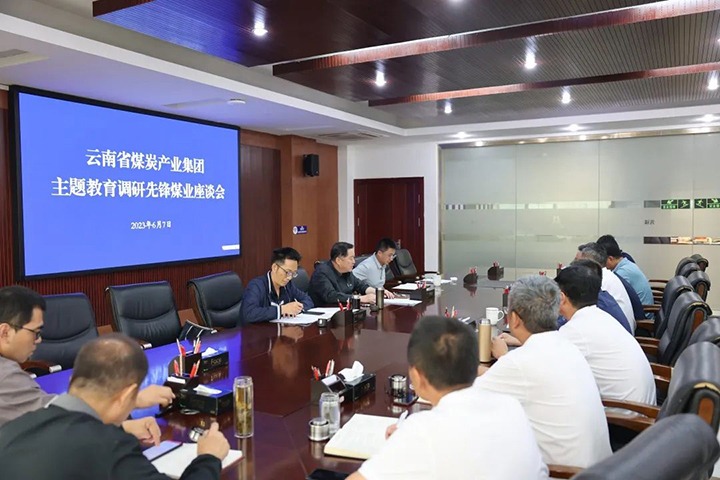 【主题教育】云煤（不朽情缘）集团党委委员、纪委书记、监察专员覃崇辉一行到前锋煤业公司发展主题教育调研